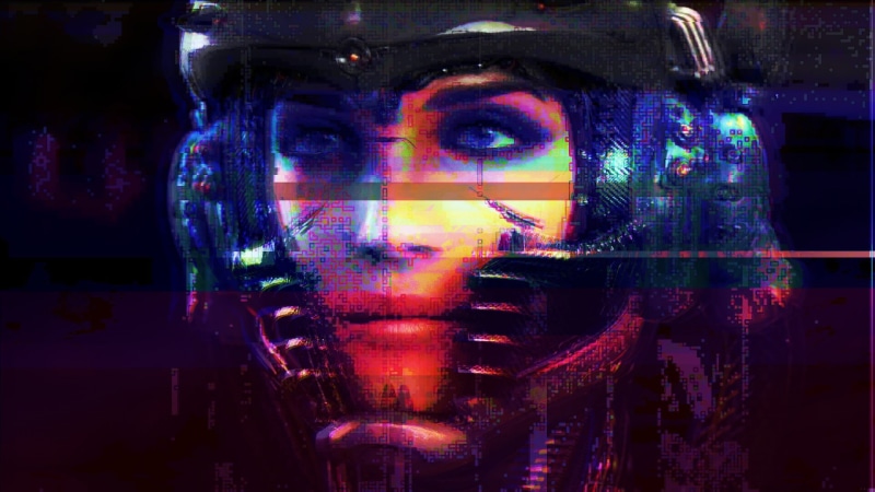 multi colored, digital composite, headshot, glitch art, soldier, technology, human body part, one person, robot, real people, human eye, portrait, close-up