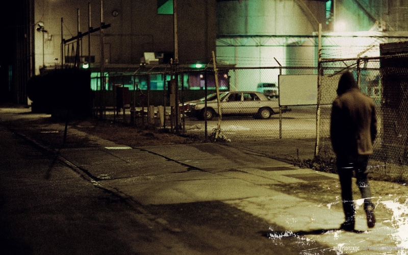 urban Scene, real people, architecture, city Life, motor vehicle, transportation, walking, 1080P, rain, land vehicle, loneliness, hoodie, one Person, puddle