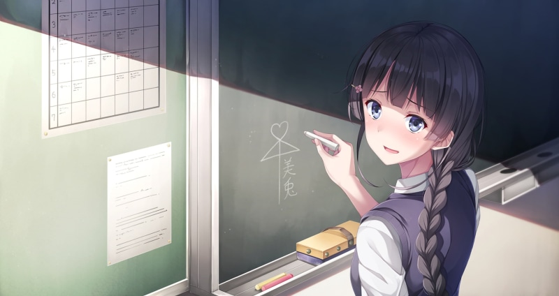 blackboard, Virtual Youtuber, board, beauty, indoors, childhood, wireless technology, offspring, cute, girls, 1080P, hairstyle, Tsukino Mito, child, communication