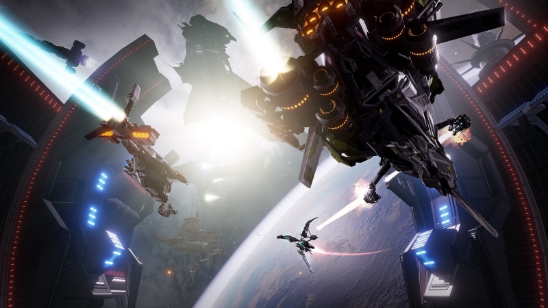 space, action, combat, fighting, tactical, reality, warship, virtual, technics, battleship, eve, shooter, online, valkyrie, 2K, mmo, spaceship, futuristic
