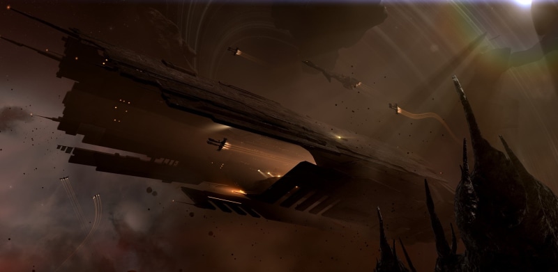 science fiction, spaceship, space, Hel, EVE Online, video games, 1080P, Rifter, Minmatar