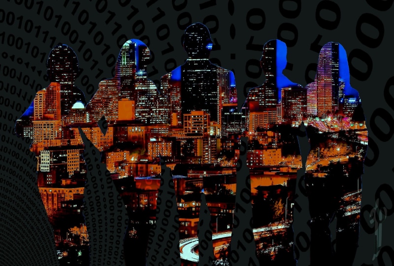 built structure, smith, dynamic, transparency, innovative, cd, evening, glass, computer, binary code, tower, transfer, man, tall - high, urban skyline