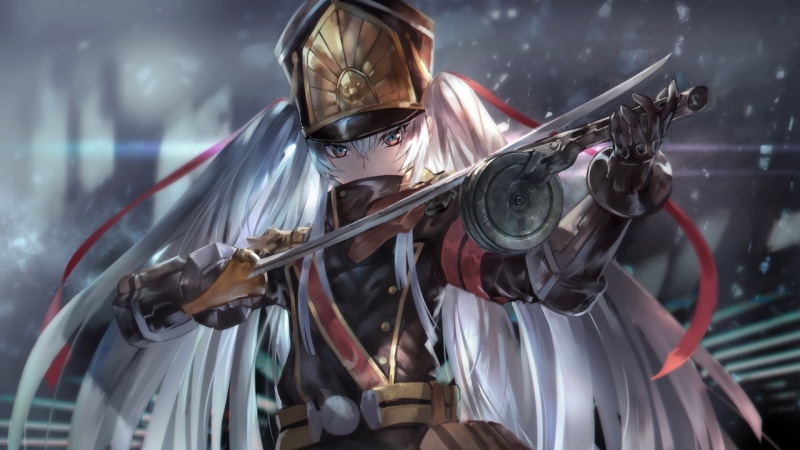 fan art, white hair, Altair (Re: Creators), hat, 1080P, Re:CREATORS, digital art, sword, shotgun, anime girls
