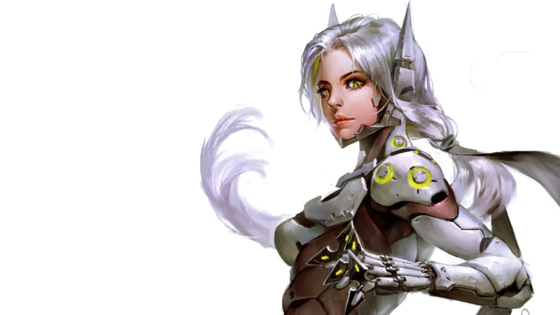 1080P, video games, Ninja, Genji (Overwatch), genderswap, Overwatch