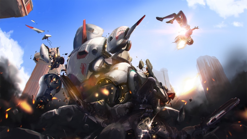 animal wildlife, cloud - sky, technology, architecture, Reaper (Overwatch), day, arts culture and entertainment, D.Va (Overwatch), robot, representation