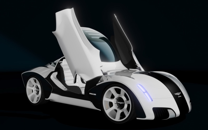 vr, cars, 1080P, paulin, super, car, white, concept