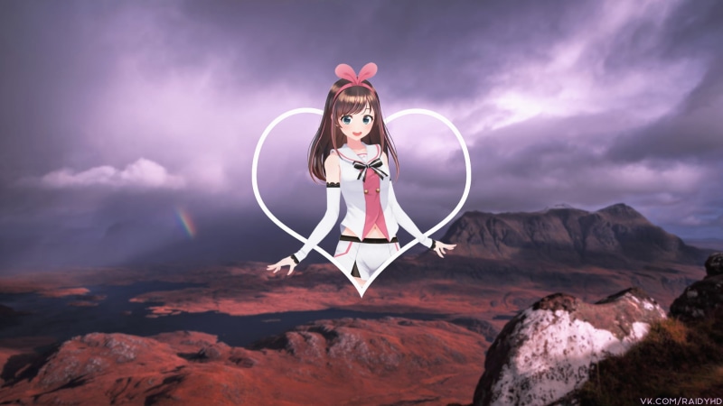 anime girls, Kizuna Ai, landscape, anime, YouTube, 1080P, picture-in-picture