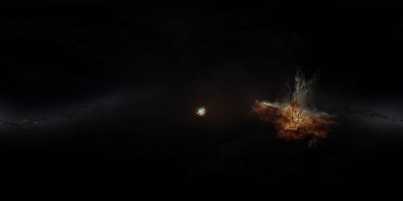 explosive, 8K, exploding, dark, black, nature, smoke - physical structure, night, studio shot, cloud - sky, space, air pollution, impact, black background