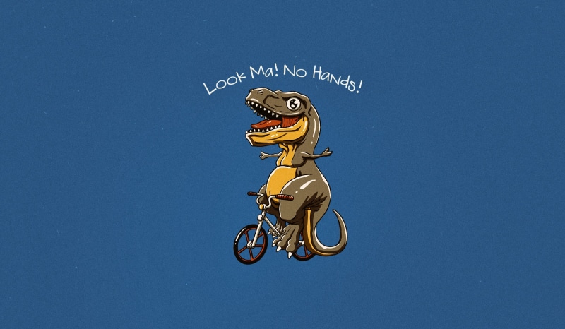 Vincenttrinidad, by Vincenttrinidad, Tyrannosaurus, Minimalism, No hands, Art, Rex, T-Rex, 1080P, Bike, Look Ma! No Hands!, Dinosaur