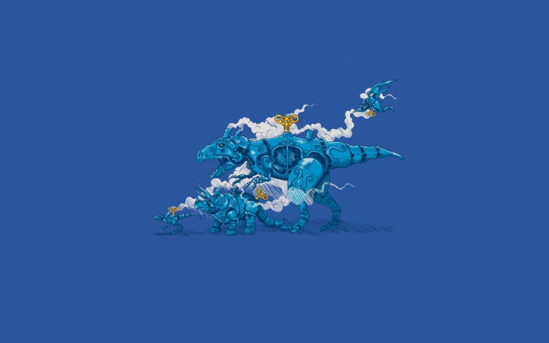 motion, indoors, dinosaurs, single object, studio shot, robots, flower, nature, no people, water, flowering plant, colored background, digital, machine