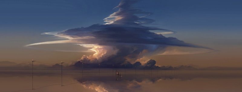 air pollution, cloud - sky, 1080P, environment, environmental damage, multiple display, power in nature, water, dusk, pollution, black, flat, reflection