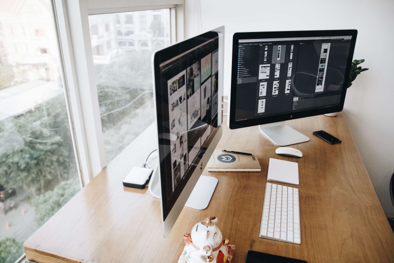 apartment, furniture, public domain images, glass - material, monitor, workspace, working, indoors, window, keyboard, screen, table, wireless technology