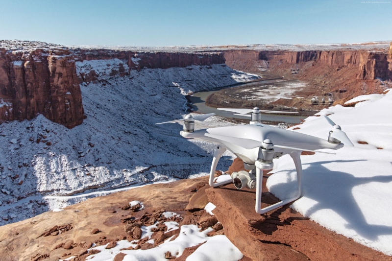 landscape, quadcopter, snowcapped mountain, cold temperature, Phantom, nature, environment, sunlight, tranquility, non-urban scene, climate, snow, drone