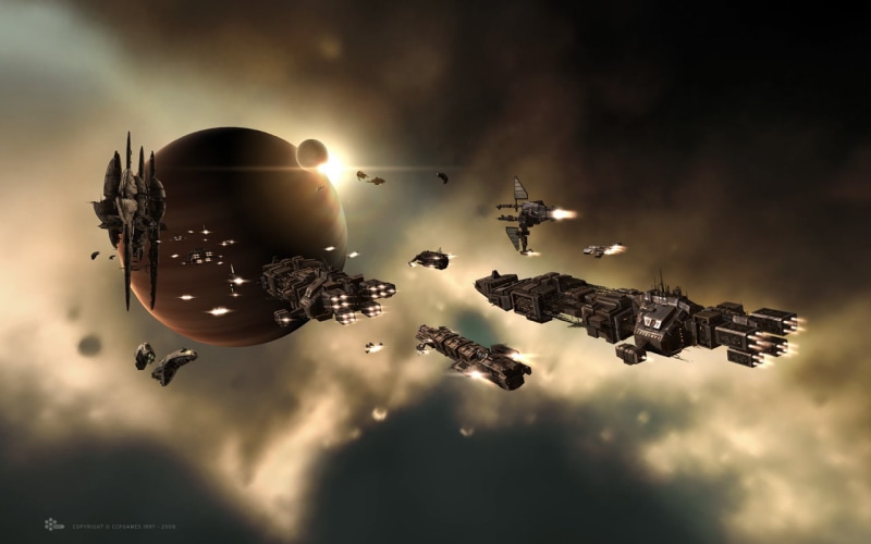 720P, hd, spaceships, online, eve, video games, cartoon, game, poster