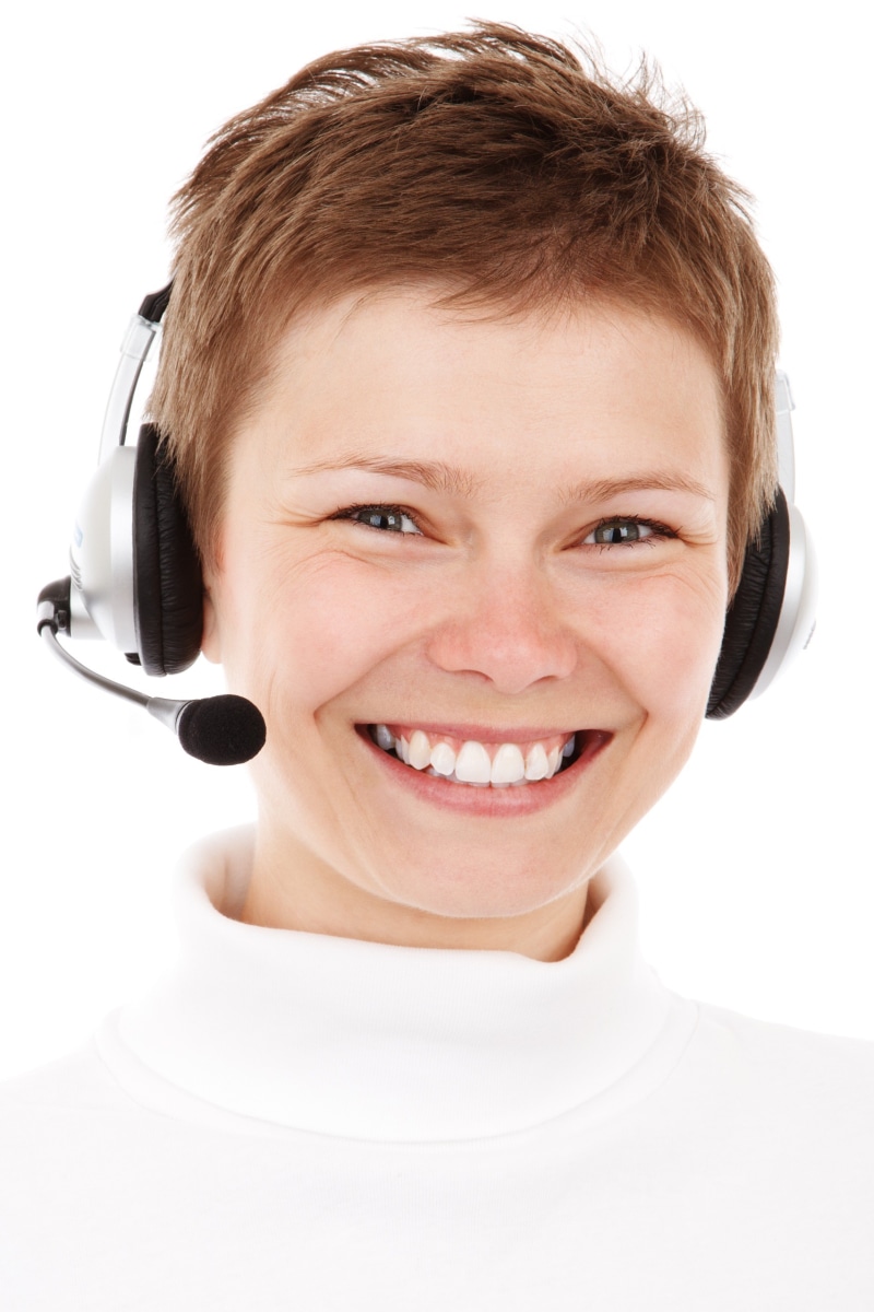 portrait, 1080P, help, woman, looking at camera, receptionist, women, indoors, teenager, smiling, hands-free device, child, female, pre-adolescent child