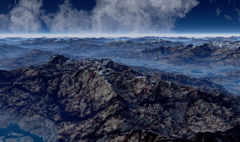 planet, discovery, non-urban scene, fractals, physical geography, geology, 3d, utopia, background, sience fiction, fantasy world, 4K, grey, voyager, model