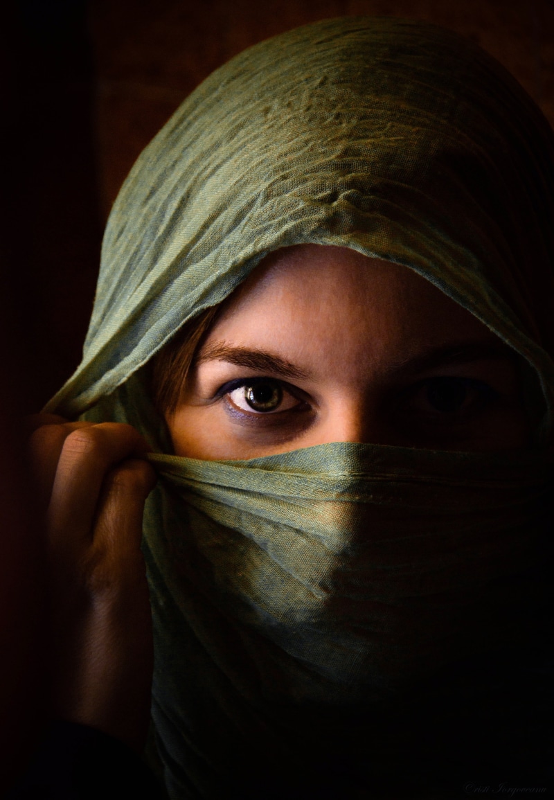 covering, adult, human eye, headscarf, close-up, obscured face, wears, human body part, human Face, scarf, woman, girl, mystery, portrait, fear, tuareg