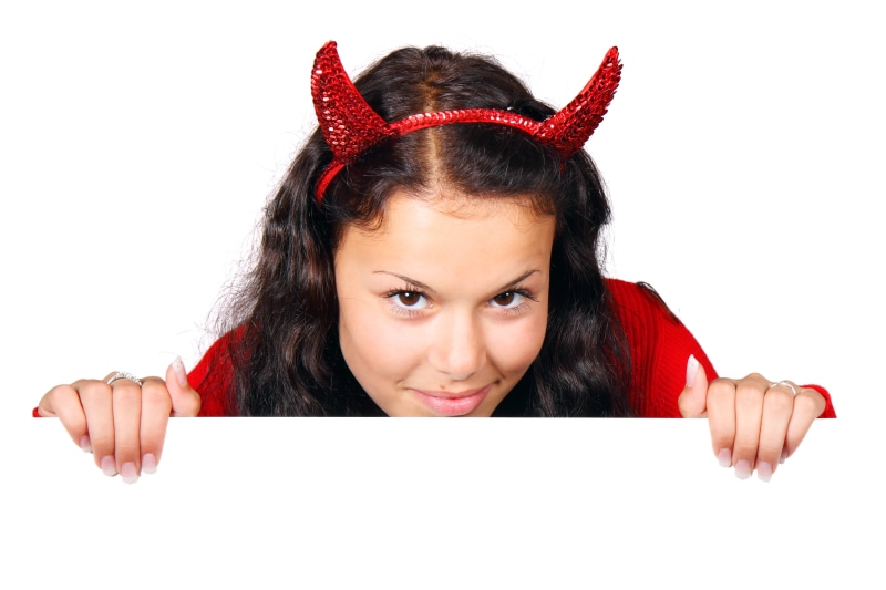 billboard, blank, red, girl, looking at camera, wearing, child, white, adult, pretty, caucasian Ethnicity, young, communication, holding, female, studio shot