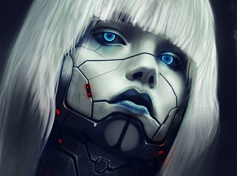 sci, art, fi, px, Females, abstract, 1080P, 1920x1429 px, women, girl, fantasy, hair, blonde, cyborg, Robot, hd, x, face, eyes