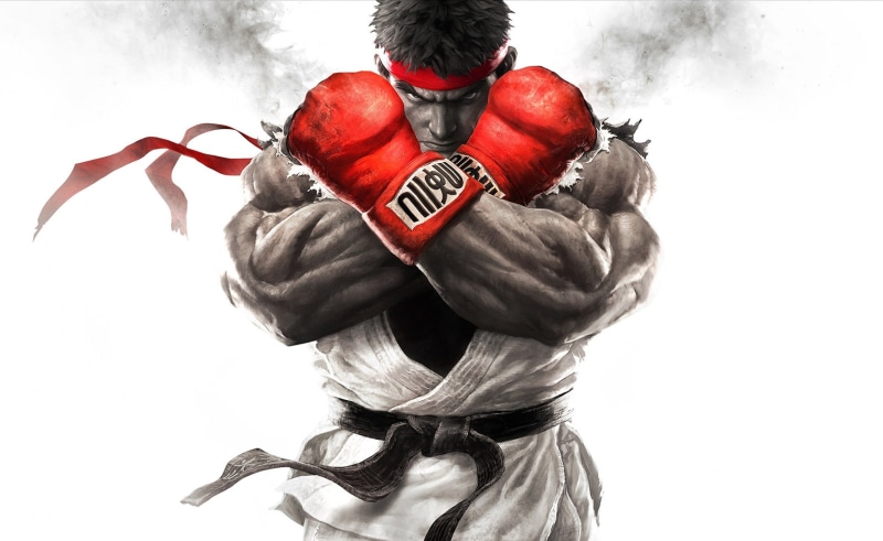 indoors, white background, Games, Game, wellbeing, holding, front view, studio shot, strength, craft, art and craft, Fighting, Street Fighter, fighter
