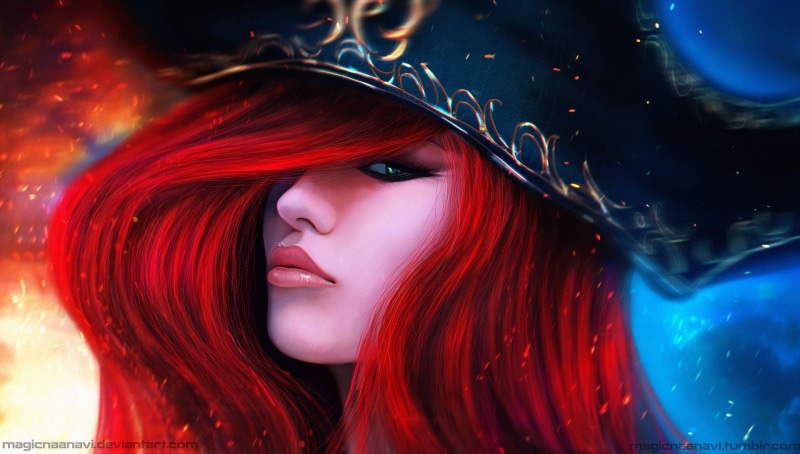 1080P, anime, video games, Realistic, digital art, render, Funny Hats, redhead, Miss Fortune, Anime Girls, MagicnaAnavi, League Of Legends