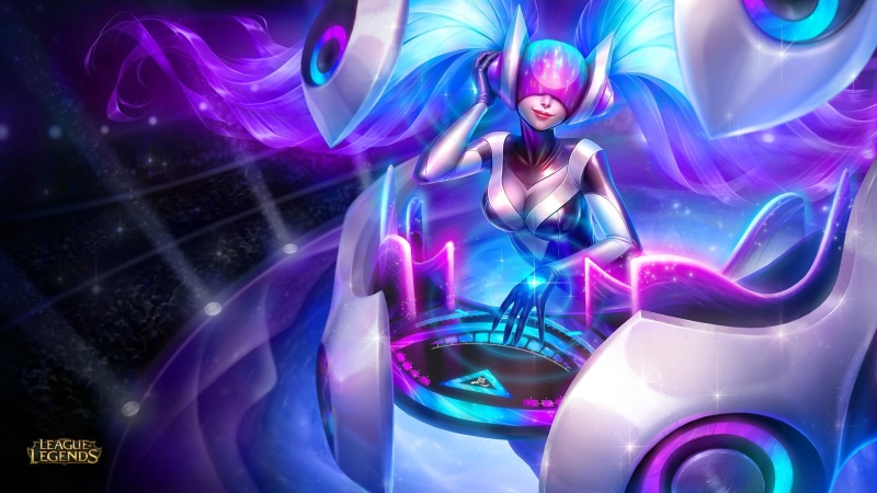 purple, beauty, clothing, young adult, fashion, studio shot, dancing, music, DJ Sona, technology, one person, futuristic, nightlife, adult, League of Legends