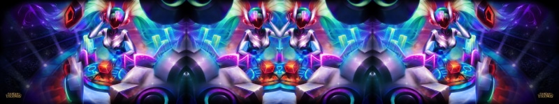 fashion, standing, night, no people, decor, front view, purple, indoors, 5K, light - natural phenomenon, studio shot, DJ Sona, panoramic, Sona (League of Legends)