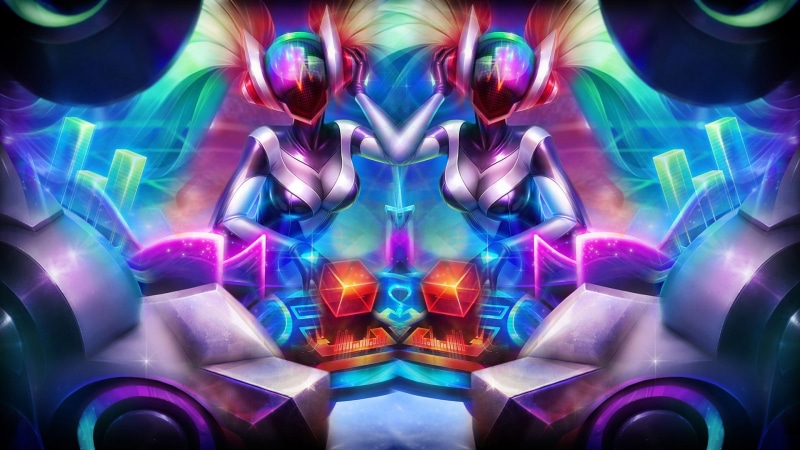 futuristic, body part, arts culture and entertainment, vibrant color, people, human body part, technology, close-up, purple, DJ Sona, League Of Legends