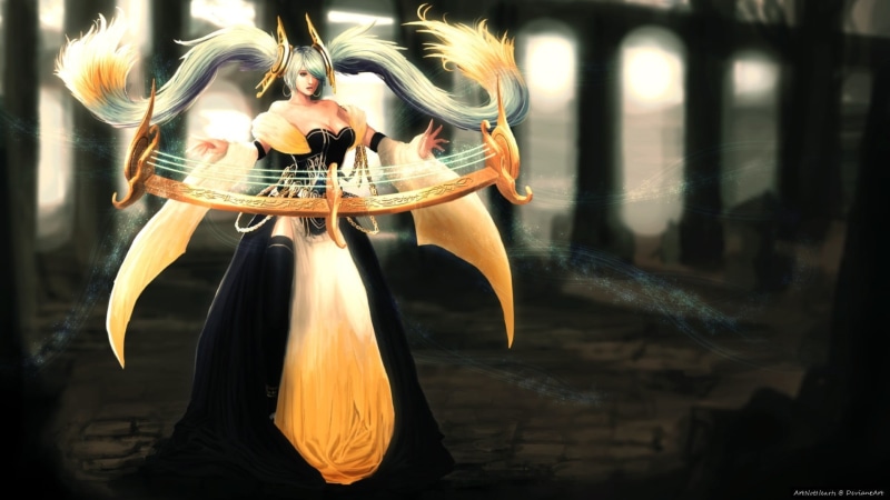 women, leisure activity, full length, built structure, dancing, legends, sona, night, Sona (League of Legends), League of Legends, people, illustration