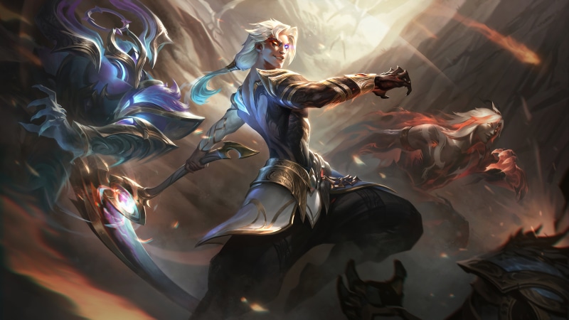 League of Legends, GZG, Dawnbringer and Nightbringer, Nightbringer, digital art, Kayn (League of Legends), 4K, Dawnbringer, Kayn, 8K, Riot Games