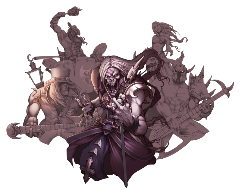Olaf (League Of Legends), Karthus (League Of Legends), League Of Legends, 5K, Sona (League Of Legends), Yorick (League of Legends), Mordekaiser (League Of Legends)