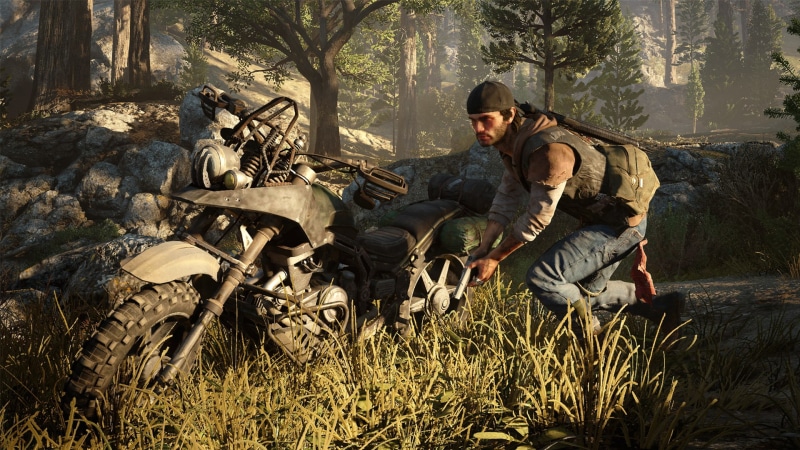 Sony Playstation, video games, 1080P, foliage, Days Gone, hat, daylight, motorcycle, games art