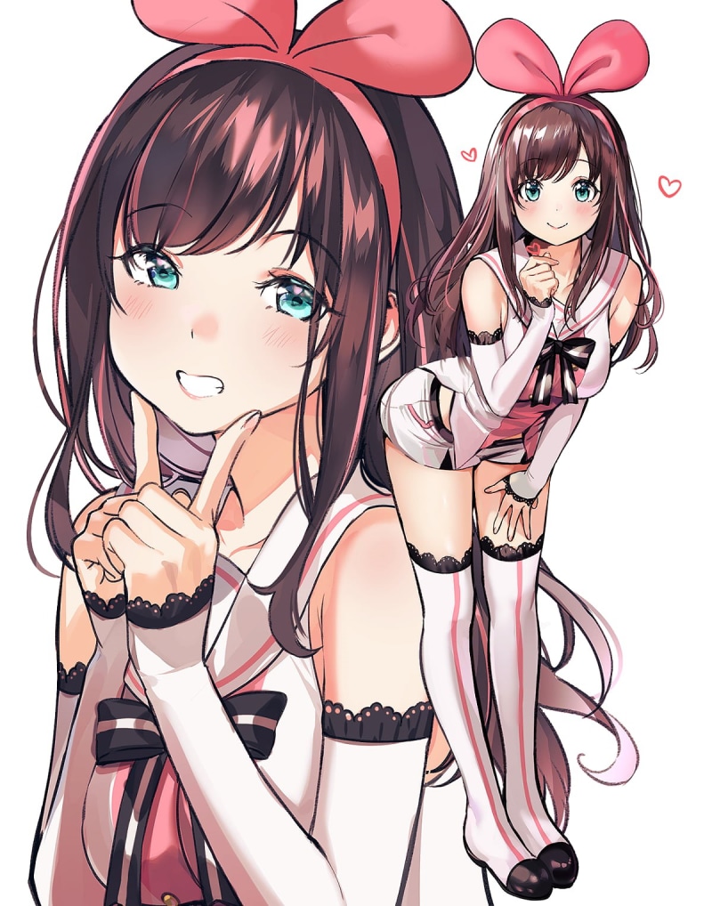 brunette, 720P, anime girls, Virtual Youtuber, smiling, Kizuna Ai