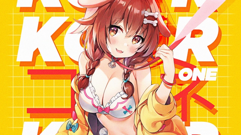 1080P, anime city, anime games, Inugami Korone, Hololive, Photoshop, anime girl with wings