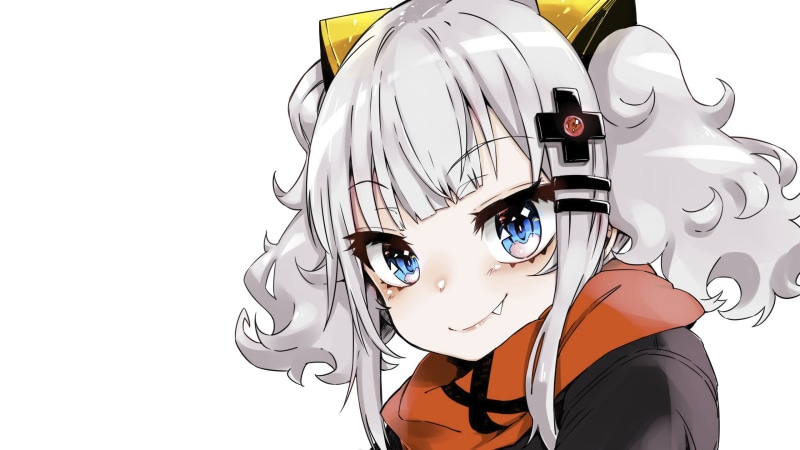 white background, anime, Virtual Youtuber, anime girls, Kaguya Luna, 2K