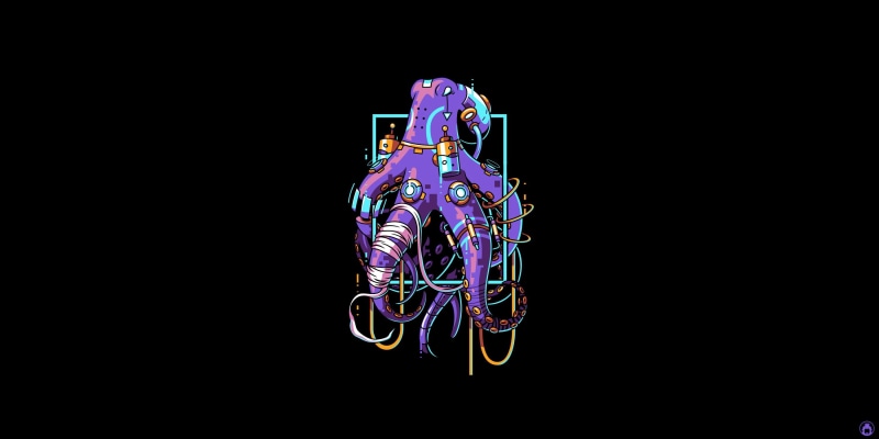 Octopus, Art, Fantasy, Minimalism, Background, Backgraund, Character, Cyber, Illustration, 2K, Angga Tantama, Style