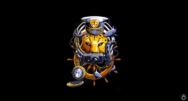 Illustration, LONG JOURNEY, Angga Tantama, Octopus, Shark, Cat, Vector, Background, Tiger, Art, Ships Wheel, Minimalism, 1080P