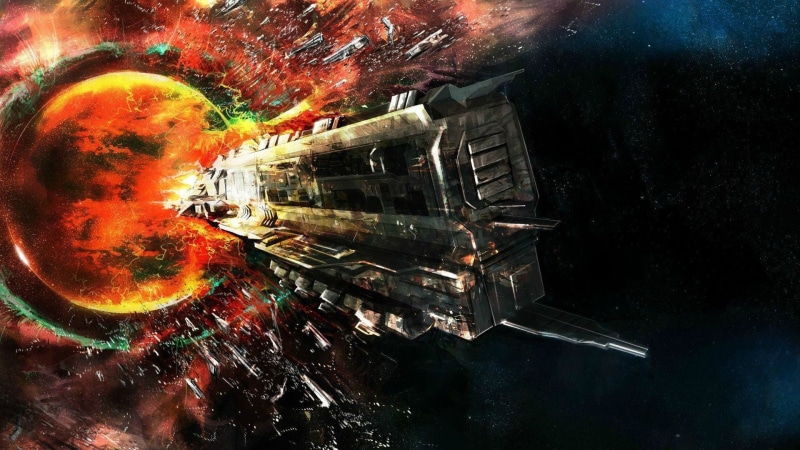 architecture, spaceship, composite image, 1080P, close-up, technology, road, damaged, crafts, space, cloud - sky, digital composite, Caldari
