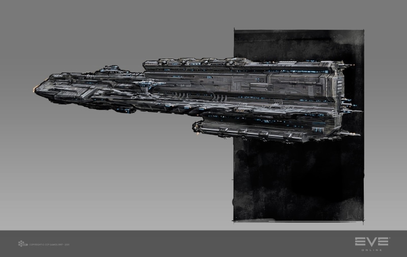 spaceship, artwork, Caldari, Rokh, EVE Online, 720P