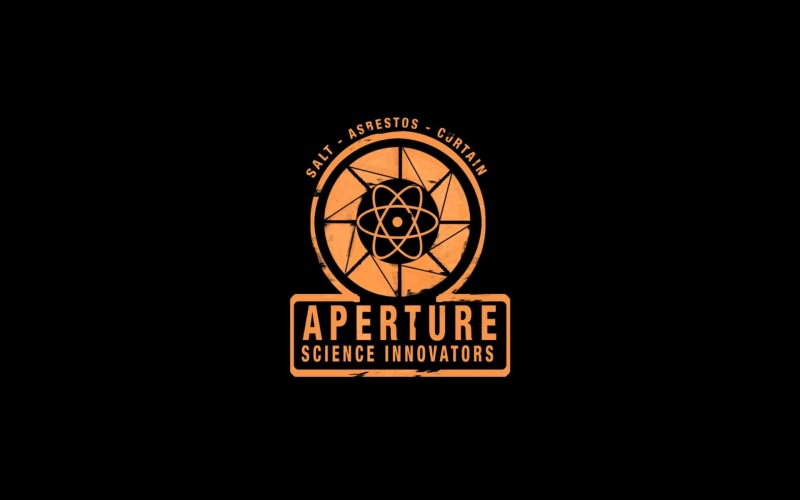 hd, yellow, logo, innovators, portal, 1080P, video games, aperture, black, science