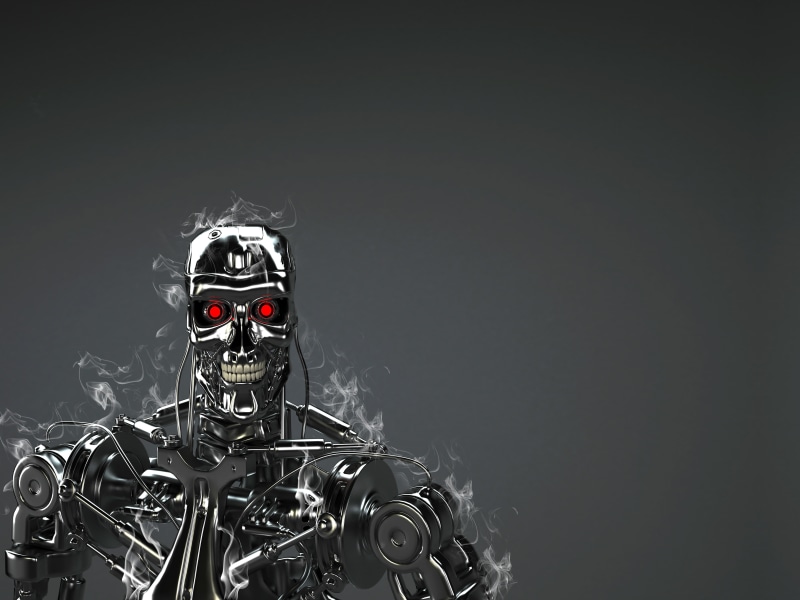 T-800, robot, red eyes, technology, 5K, Terminator