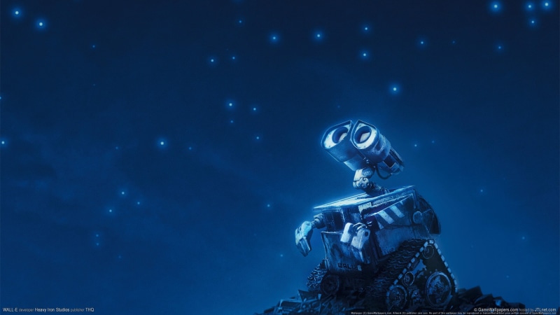 robot, e, stars, wall, 1080P, blue, hd, movies