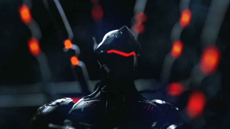 1080P, Overwatch, Rakan Khamash, Genji (Overwatch), cyborg, neon