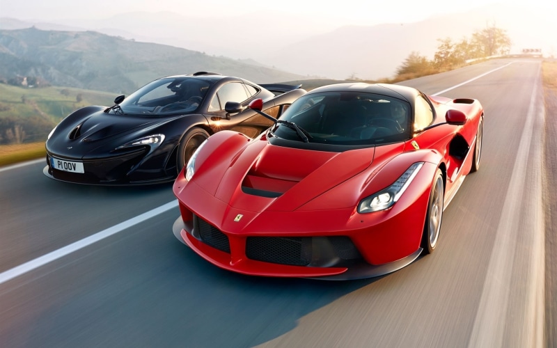 McLaren, Black, p, LaFerrari, Ferrari, 1080P, Red, Supercars