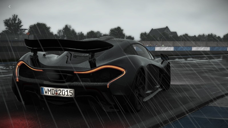 text, McLaren P1, car, tree, wheel, black color, day, sky, sport, outdoors, architecture, travel, 1080P, no people, mode of transportation, motor vehicle