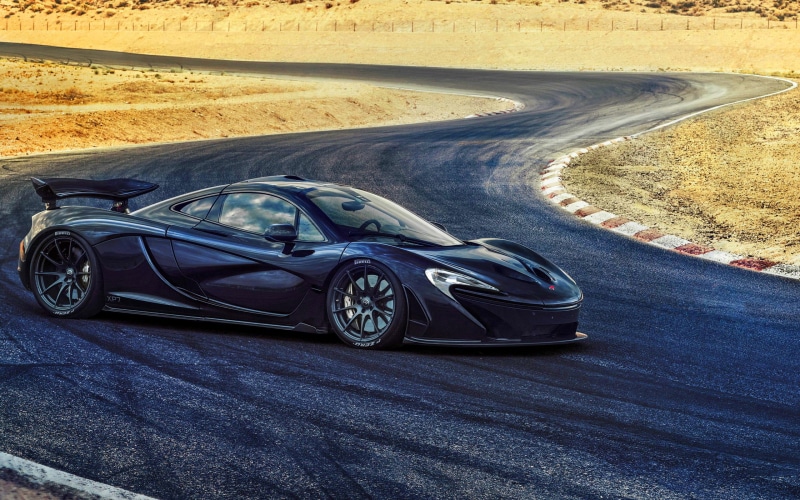 street, high angle view, McLaren P1, transportation, land vehicle, black, convertible, road, land, travel, outdoors, day, mode of transportation, coupe