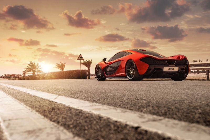 mclaren, road, car, sunset, 1080P, stunning, mclaren p1, p