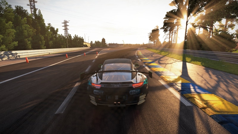 road marking, Project cars, car, multiple lane highway, marking, symbol, sky, motor vehicle, on the move, Ruf RGT-8, s, motion, lens flare, sign, transportation