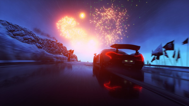 fireworks, Driveclub, McLaren P1, McLaren, car, video games, 1080P