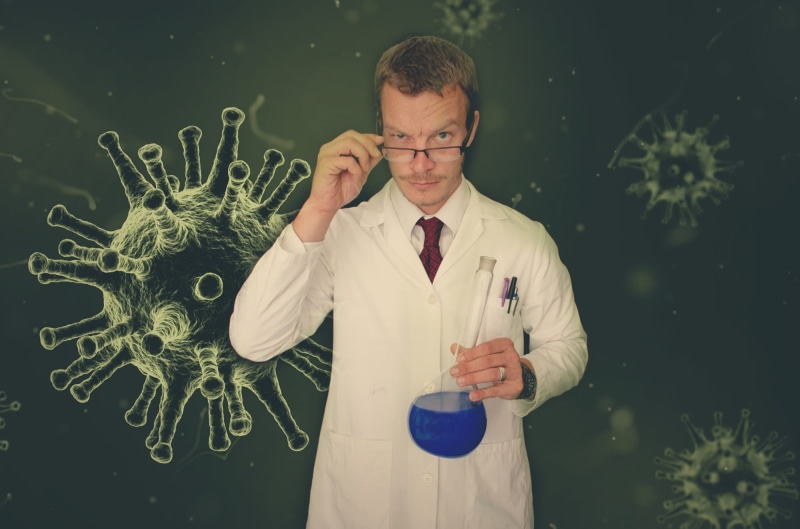 doctor, adult, standing, glasses, mid adult men, front view, one person, scientist, biology, chemist, mature men, holding, waist up, laboratory, eyeglasses
